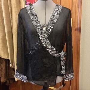 Sunny Leigh sheer silk top